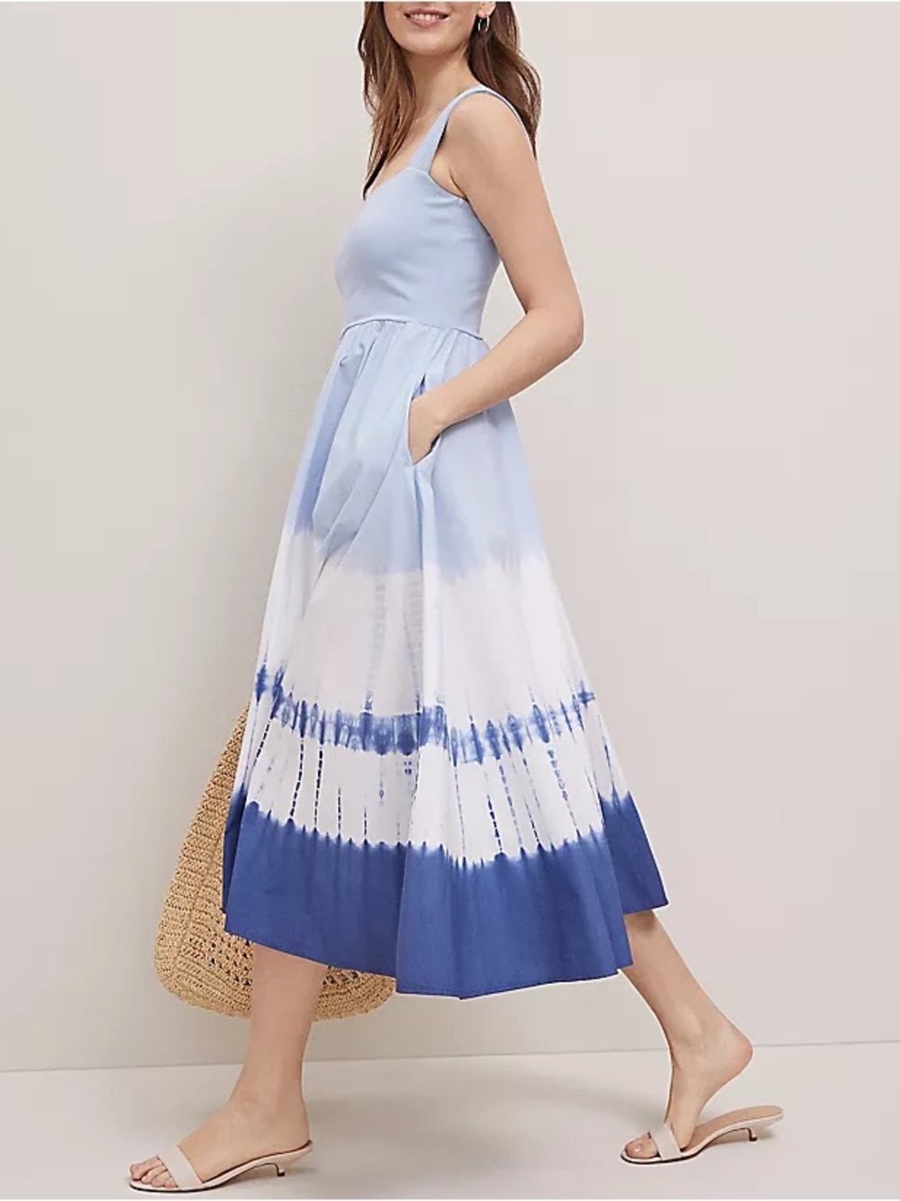 NWOT Ann Taylor Weekend Collection Strappy Flare Midi Dress